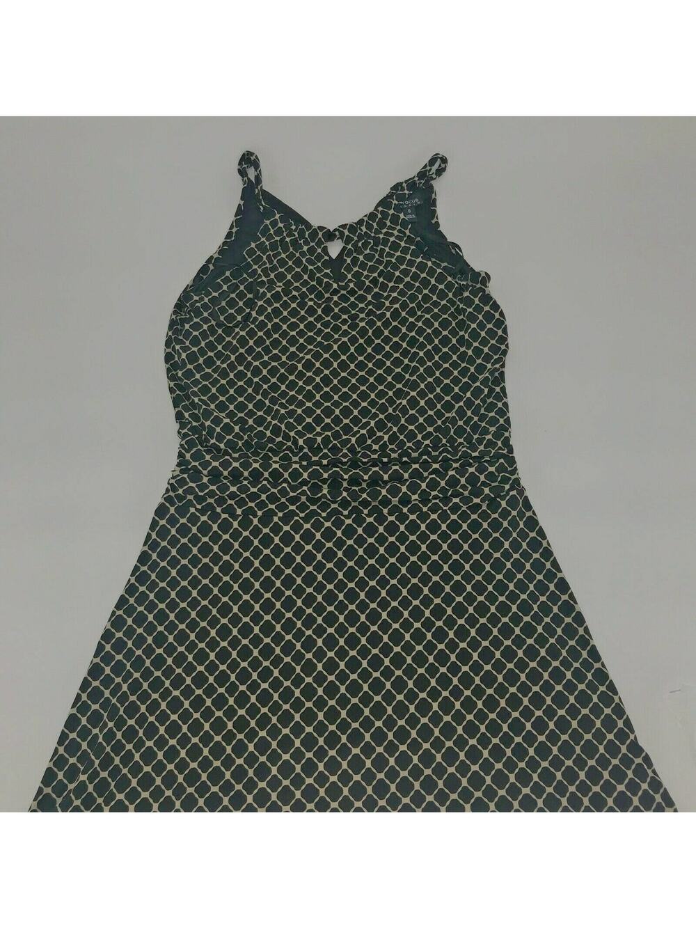 EN Focus Studio Black and White Geometric Sleeveless Dress Women’s Size 8